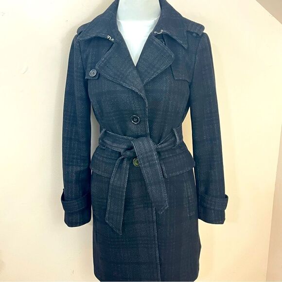 Banana Republic Charcoal Gray Wool Trench/ Pea Coat S - Picture 1 of 7